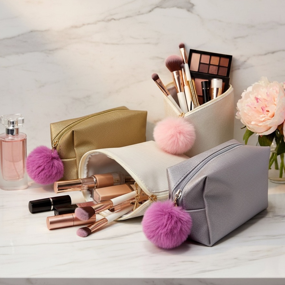 Elegant Women's Mystery Cosmetic Bag Gold,